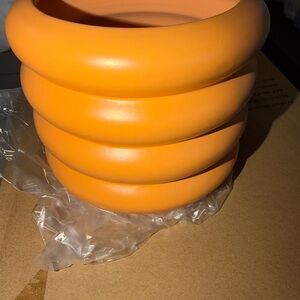 Planter Orange Stacked Ring Vase